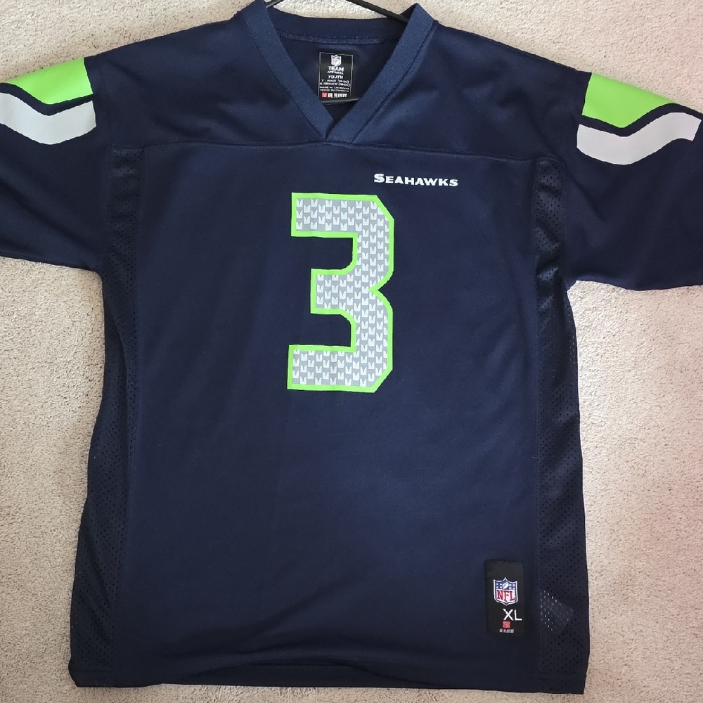 Seattle Football Navy and Green Men's Jersey